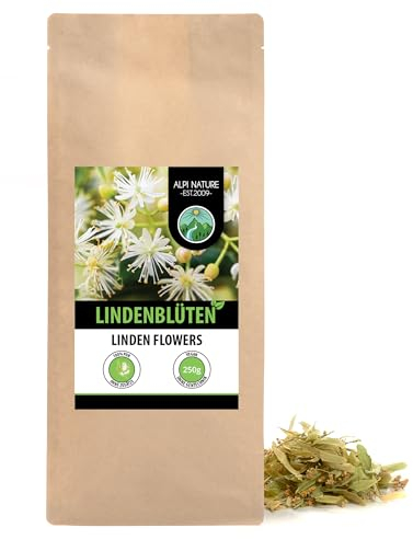Alpi Nature Lindenblütentee 250g, Lindenblüten getrocknet, Linden Blüten Tee lose, Lindenblüten Tee