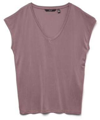 VERO MODA Maglia Aderente a Tinta Unita V-Neck di Base Donna Maglietta Top con Spalle Basse VMFANTASIA