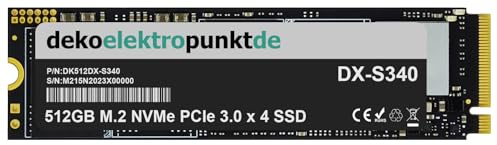dekoelektropunktde 512 Go M.2 NVMe Disque SSD Interne Convient pour HP EliteBook 840 G2, Remplacement Alternatif 2280 PCIe 3.0 x 4
