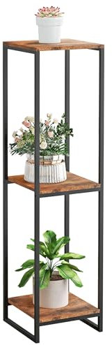 JEPRECO 46 Tall Plant Stand Indoor, 3-Tier Modern Plant Shelf, Corner Flower Pot Holder Organizer for Living Room Balcony Patio Garden (Rustic Brown)