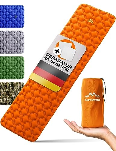 ALPENWERT® Isomatte Outdoor [Kleines Packmaß & Ultraleicht] Luftmatratze perfekt für Camping, Wandern, Backpacking UVM. - Schlafmatte aufblasbar