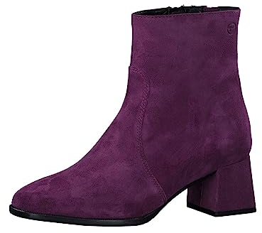 Tamaris Damen Boots mit Absatz Leder Blockabsatz; PURPLE/lila; 39 EU
