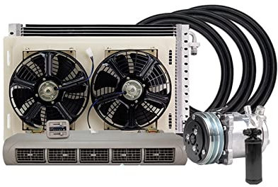 EDSARS Compresor de Aire Acondicionado Universal for automóvil, 12V, 24V, Compatible con Coche, Van, Street Rod, Aire Acondicionado clásico Caliente (Color : 12V Single Cool)