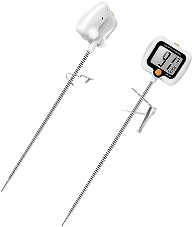 10 Inch Long Digital Candy and Deep Fry Thermometer with Pot Clip,Rotating Display, Best Instant Read Food Meat Thermometer for Candy Making or Deep Frying