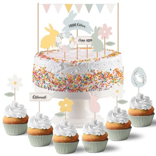 Papierdrachen Kuchenstecker Pastel Ostern - festliche Osterdekoration - osterliche Kuchendekoration