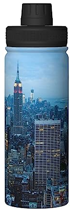 New York Fashion City Bouteille d'eau isotherme 532 ml Bouilloire isotherme Idéal pour le travail, la gym, le sport, les voyages