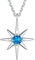 SILVERCUTE S925 Nordstern Halskette Frauen Boho North Star Necklace Geburtsstein Choker Dez.Synthetisch blauer Topas Anhänger Kette Polaris Casual Modeschmuck Halsschmuck für Hochzeit