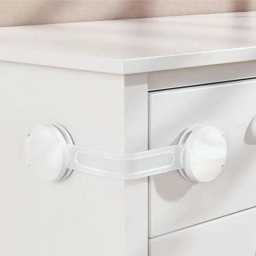 DZGKGM RV Refrigerator Door Latch Drawer Cabinet Lock RV Shower Door Travel Latch Strap White Rubber Durable RV Shower Door Parts Camper Must Haves Accessories for Camper Trailer Motorhome(4 Pack)