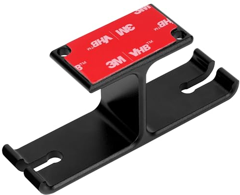BELLE VOUS Black Under-Desk Headphone Holder Mount - Metal Adhesive or Screw-In Hanger Hook - Dual Headset Hook Stand for Universal Gaming Headphones and Earphones - Under Desk or Shelf Headset Clip
