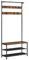 VASAGLE Hall Tree with Bench and Shoe Storage, Entryway Bench with Coat Rack Stand and Shoe Rack, 9 Movable Hooks, Top Bar, Fabric Shelves, Industrial, Rustic Brown and Black UHSR421B01