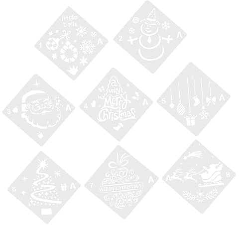 Operitacx 8stücke Weihnachts-schablonen Zum Malen Diy-vorlagen Für Fensterdekoration Türen Möbel Mit Verschiedenen Mustern Für Scrapbooking Und Bastelarbeiten