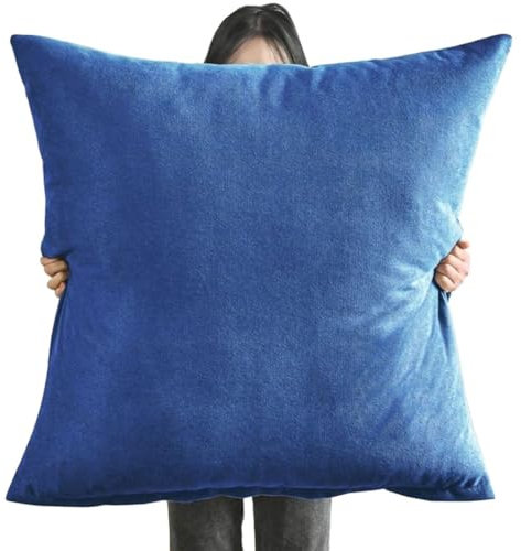 Samt Kissenbezug 80x80,60x60 Kissenhülle Boho,Sofa Dekokissen Bezug 50x50 Couch Kissenbezüge 70x70 Abnehmbare Kissenüberzug und Atmungsaktiv Kopfkissenbezug mit Reißverschluss ( Color : Navy Blue , Si