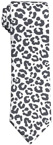 Herren-Krawatte mit Leopardenmuster, Schwarz / Weiß, Schwarz-weißes Leopardenmuster, Einheitsgröße