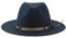 SOYNIA Fedora Trilby Filzhut Hut Cowboyhut Für Damen Und Herren Fedoras Gefilzter Panamahut Western-Vintage-Solid-Fedoras 56–58 cm (Erwachsene) Marineblau