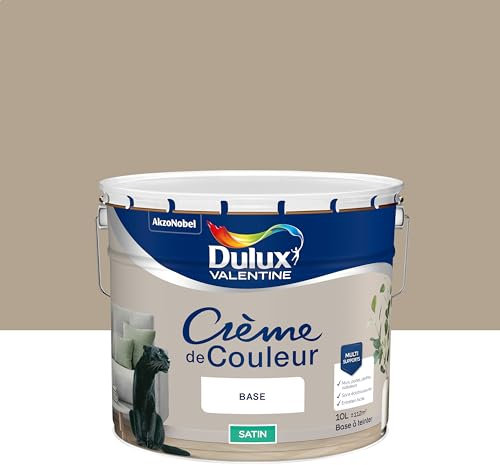 Dulux Valentine Crème de Couleur - Peinture multi-supports intérieure - Satin Gazelle 10 L