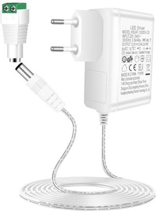 12V 2A Netzteil, AGOTD 24W Transformator AC 220-240V zu DC 12Volt Trafo, EU Stecker für LED Streifen CCTV Kamera Radio Gehäuse Lüfter Router (Weiß)