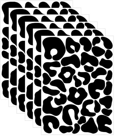 HDGSAFD 6 Stück Wandaufkleber Mit Leopardenmuster, Fahrradaufkleber, Wandaufkleber Mit Unregelmäßiger Textur, Schwarzes Aufkleber-Set, Dekorative Wandaufkleber, Heimdekoration