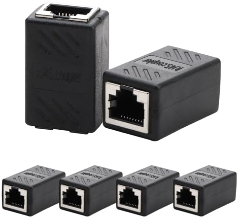 6 Pack Acoplador RJ45 10 Gbps, Conector Ethernet Cat7/Cat6/Cat5e/Cat5, Adaptador Ethernet Hembra a Hembra, Conector RJ45 para Blindado y de Alta Velocidad, Empalme rj45 para Cable Red
