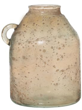 Alexandra House Living Vase aus recyceltem Glas, Braun, Glas, 18 x 18 x 23 cm
