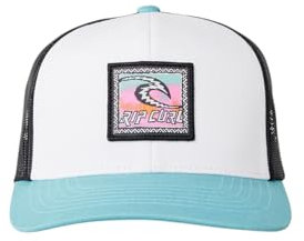 Rip Curl Herren Icons Trucker Hat, Mesh Back Cap Snapback for Men, Adjustable Baseballkappe, Blue Lagoon Custom Curve, Einheitsgröße