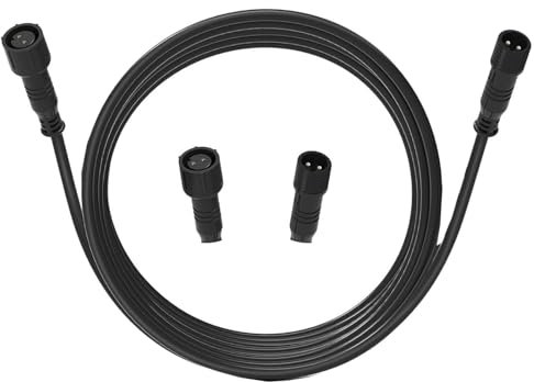 HUAZIZ 1 Pcs Wasserdichtes Verlängerungs Kabel, Male and Female Connectors Both Ends, 2 Pin Wasserdichtes 16AWG Verlängerungs Kabel für Solar Strahler, Garten Spike Leuchten, LED Lichtbänder(3Meter)