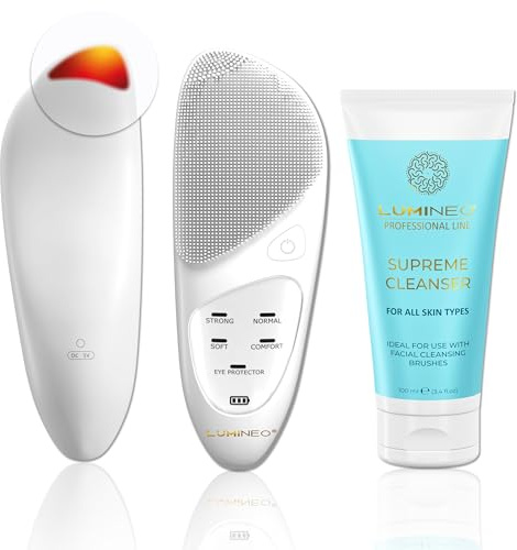 Lumineo Gesichtsreinigungsbürste mit Reinigungsgel, zur Poren- Peeling- und Mitesserreinigung, elektrische USB Gesichtsbürste für sanfte Tiefenreinigung (Sonic (Normale Haut))