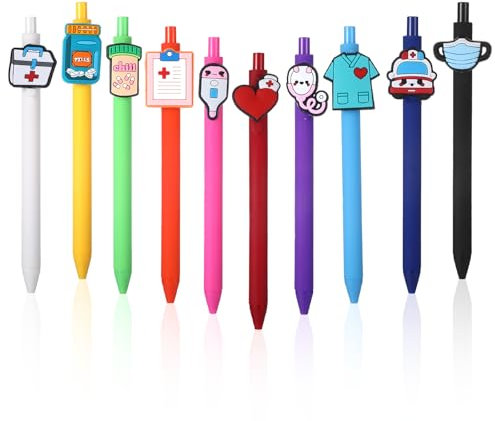 10 Stück Lustige Kugelschreiber Krankenschwester Geschenke, Cartoon Krankenschwester Stift, Geschenk Krankenschwester Zubehör für Krankenschwestern Ärzte medizinische Assistenten (Variante A)