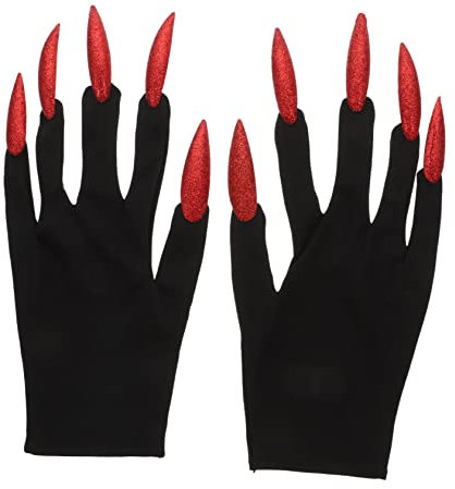 Holibanna 3sets Ghost Nail Gloves Witch Costume Gloves Lace Fingerless Gloves LED Gloves with Light Halloween Devil Cosplay Gloves Bling Gloves Dragon Gloves Red Lace Gloves Cloth 2pairs*3