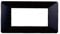 PLACCHE IN TECNOPOLIMERO, COMPATIBILE CON VIMAR PLANA, 4 MODULI/POSTI, COLORE NERO, ALTA QUALITA', DESIGN ELEGANTE E MODERNO, PER INTERRUTTORI/PRESE, SERIE CIVILE
