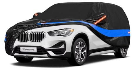 Weleyclore SUV Car Cover 100% Waterproof Breathable,Outdoor Car Covers.Rain Snow UV Dust Protection.Custom Fit for BMW X1,Audi Q3,Volvo XC40,VW Tiguan,Nissan Qashqai,etc.(Up To 460cm) B8.