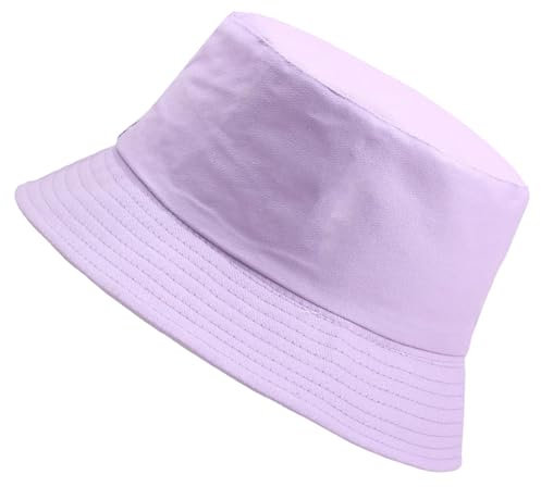 Fischerhut, Unisex Baumwolle Hut, Faltbarer Fischerhüte, Outdoor Sommerhut Sonnenhut, Fischerhüte Herren Damen, Anglerhut Baumwolle, Reversibel Freizeithut für Wandern Camping Reisen Angeln, Lila