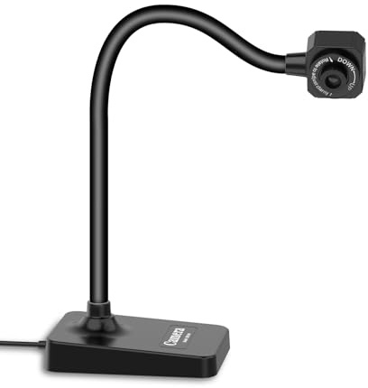 AlKOR - Cámara de documentos USB para enseñanza y aprendizaje a distancia, cámara web de enfoque manual con micrófono, diseño plegable para Mac/Windows/Chromebook, clases en línea, conferencias web y