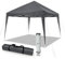 Gazebo 3x3m Pieghevole, Gazebo da Giardino Tenda Padiglione Pop up con 4 Sacchi di Sabbia di Peso e Sacca di Trasporto, Grigio