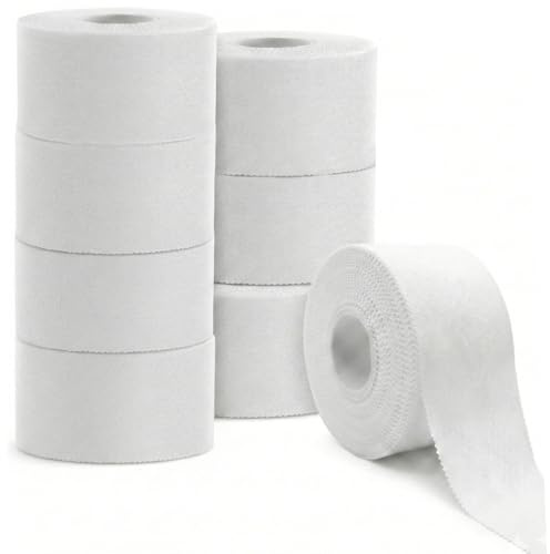 8 Rollos Cinta Deportiva Adhesiva 3,8 cm x 10 m Color Blanco