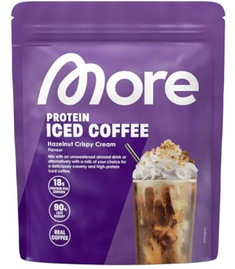 MORE Protein Iced Coffee, 650g, Hazelnut Crispy Cream | Eiskaffee mit wertvollen Proteinen, wenig Zucker und Fett - made in Germany