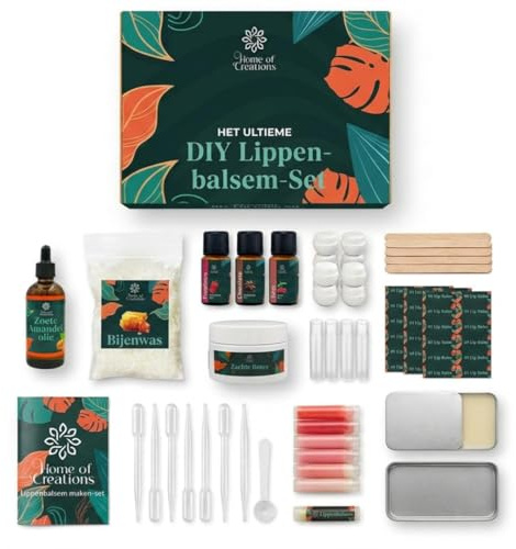 Home of creations Lippenbalsam DIY Set | Lip Balm & Kosmetik Selber Machen | Bastelset Erwachsene mit Natürlichen Inhaltsstoffen | DIY Set Erwachsene | Geschenke für Frauen | Muttertagsgeschenk