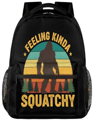 Drekrid Bigfoot Forest Schulrucksack, Reisetasche für Herren und Damen, leicht, für Jungen und Mädchen, Büchertasche, Tagesrucksack, passend für 39,6 cm (15,6 Zoll) Laptop für Studenten, Mittelschule