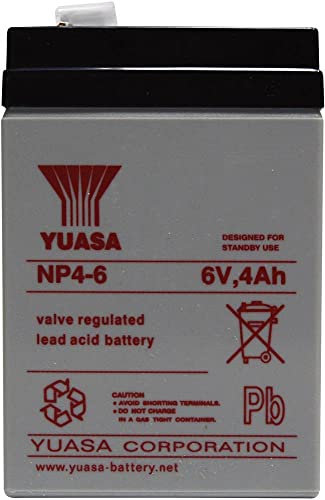 YUASA NP4-6 piombo-acido (Vrla) 4000mAh 6V batteria ricaricabile