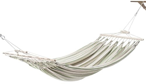 Chico-Doppelhängematte 350 x 190 cm - Baumwolle, beige-grün