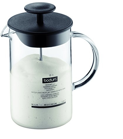 Bodum Latteo Manual Milk Frother, 8 Ounce, Black