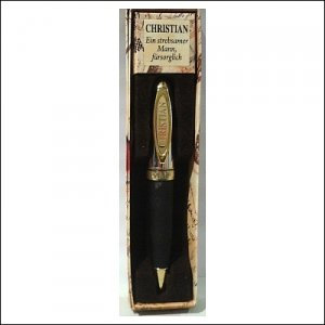 Kugelschreiber gold/schwarz Männer Name Peter