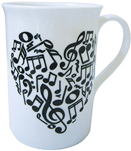 The Music Gifts Company Heart of Notes Bone China Mug