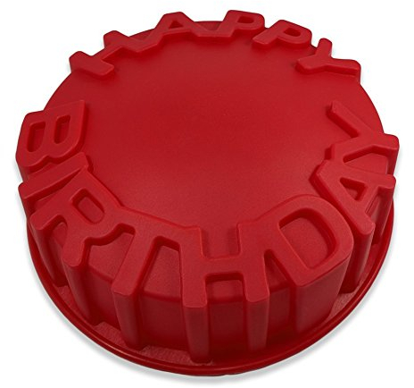 FantasyDay® Stampo in Silicone per Dolci a forma di Buon Compleanno, 1 pezzi Silicone Muffin Sapone Handmade Stampi per Cubetti di Ghiaccio, Biscotti, Tortini, Cioccolato, Dolci - silicone antiaderente