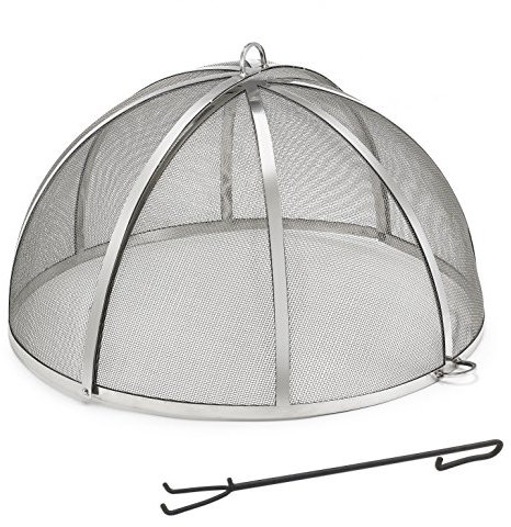 Good Directons 30 Stainless Steel Spark Screen for Fire Pit and Paver Pit, Hinged, Heavy Duty, Easy Access