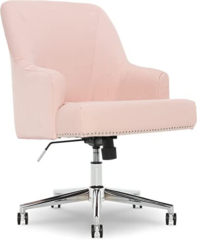 Serta Style Leighton Home Office Stuhl, Party rosa Twill-Stoff