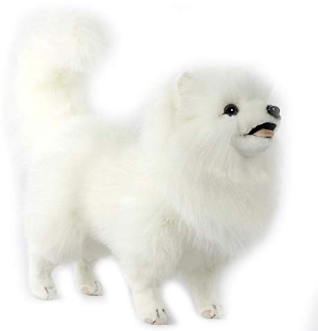 Hansa Standing White Pommeranian Plush Soft Toy 7324 49cm