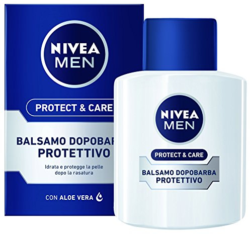 NIVEA MEN Protect & Care Aftershave-Spülung im Pack von 2 x 100 ml, After Shave Herren mit Aloe Vera, Vitamin E und Pro-Vitamin B5, feuchtigkeitsspendender Bartbalsam