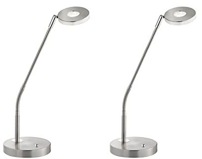 Flexible LED Schreibtischlampen in Nickel matt mit Dimmer & Farbtemperaturwechsel