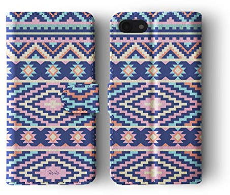 Tirita Wallet Leather Flip Phone Case Compatible with iPhone 5 / 5s / SE 2016 Aztec Tribal Native Ethnic Boho Geometric Ornamental