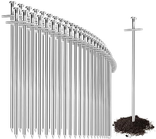 COM-FOUR® 50x piquets de Tente en Acier - piquets de Sol Longs et Robustes pour Le Camping et l'extérieur - idéaux pour Les sols normaux et durs 230 x6mm - Profil croisé